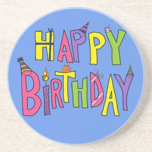 Ejemplo colorido del feliz cumpleaños posavasos cerveza de Zazzle. Ejemplo colorido del feliz cumpleaños posavasos cerveza de Zazzle.
