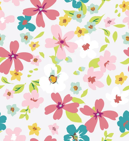 Colorido sin fisuras pequeñas flores de primavera, fondo floral ... Colorido sin fisuras pequeñas flores de primavera, fondo floral ...