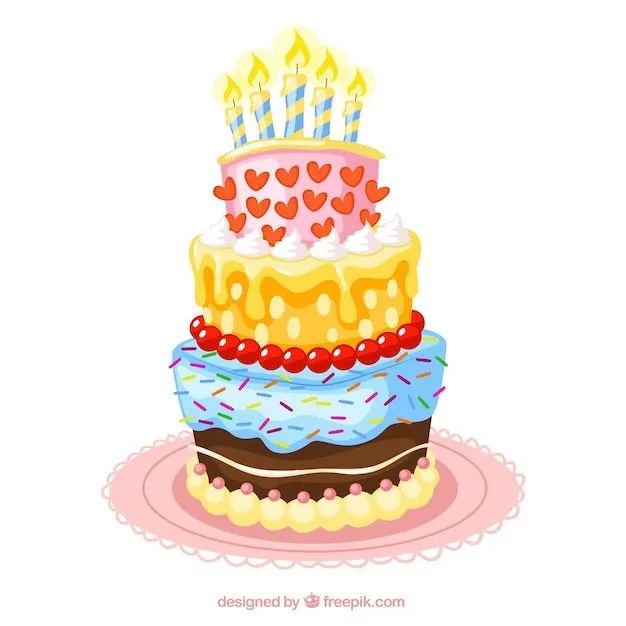 Colorido pastel de cumpleaños ilustración | Descargar Vectores gratis Colorido pastel de cumpleaños ilustración | Descargar Vectores gratis