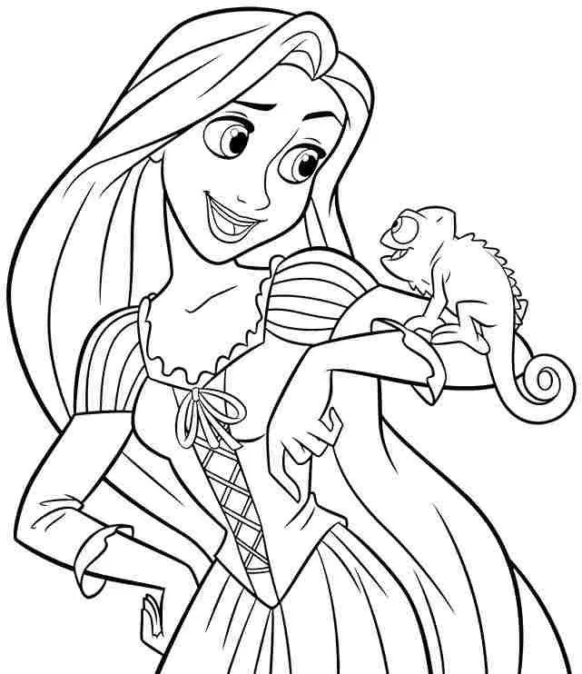 coloring pages disney princess rapunzel printable free for little ...