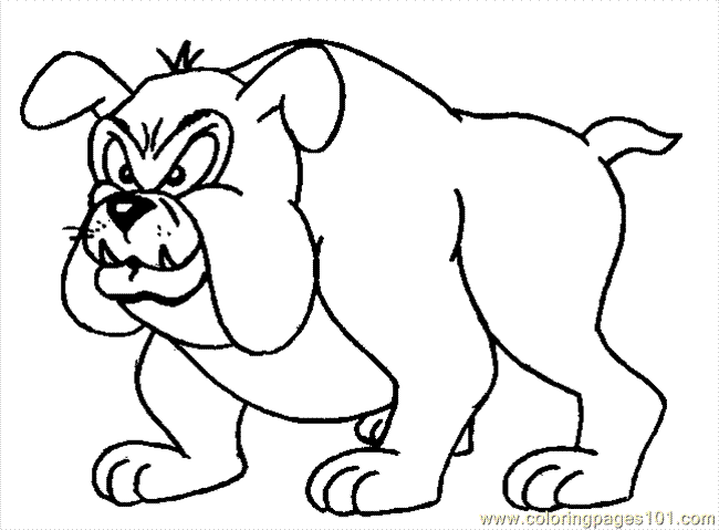 Coloring Pages Dog Bulldog Coloring Page (Animals > Dogs) - free ...