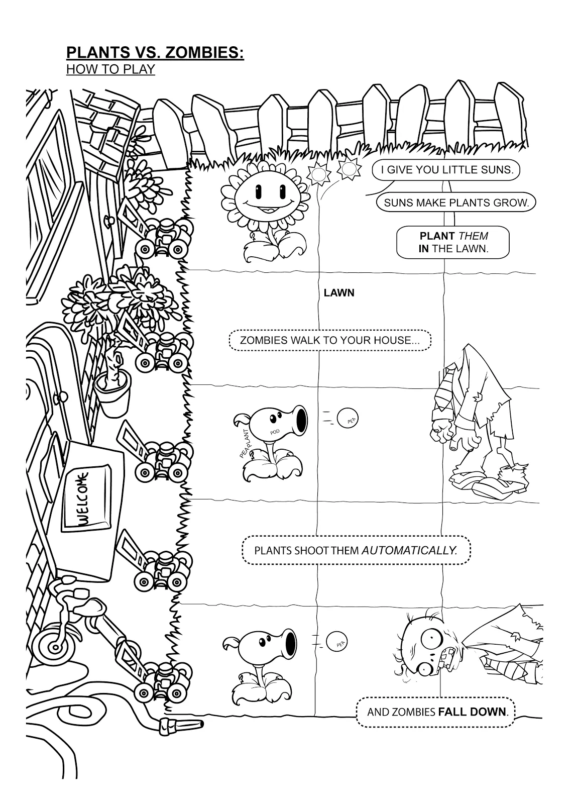 Coloring pages for learning English in context: Plants vs. Zombies ... Coloring pages for learning English in context: Plants vs. Zombies ...