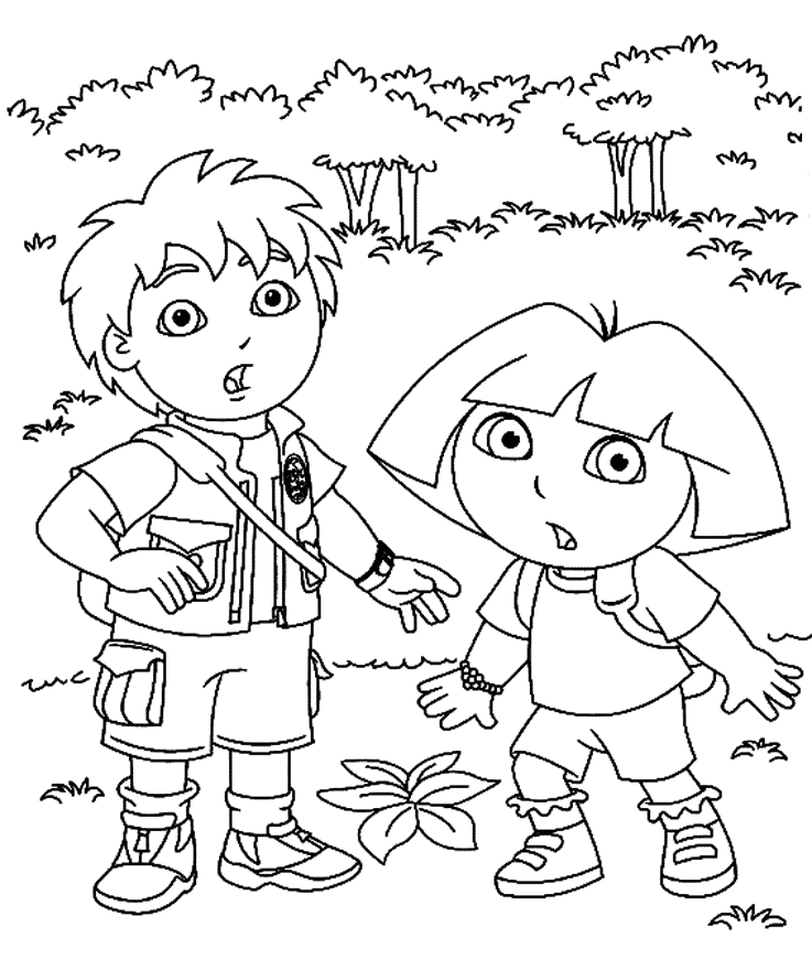 Colorir 7: Dora e Diogo para Colorir - Desenhos para imprimir e pintar Colorir 7: Dora e Diogo para Colorir - Desenhos para imprimir e pintar