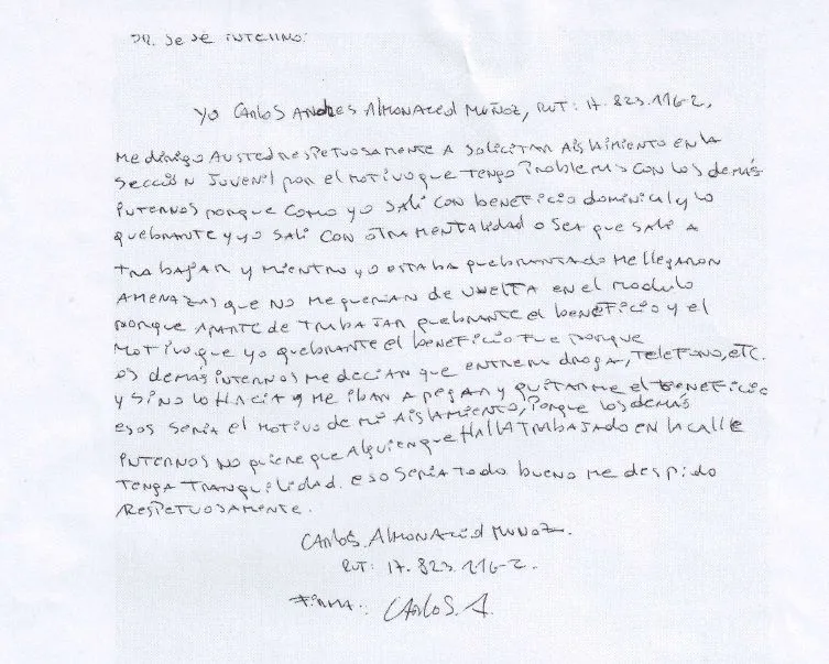 EXCLUSIVO: Conozca los escritos que presentaron los reclusos de ...