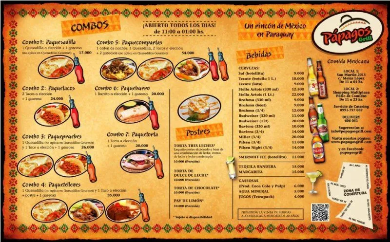 Menús de comida mexicana - Imagui
