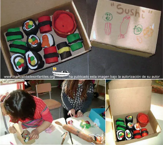 Hoy para comer.. sushi de plastilina! - Manualidades Infantiles Hoy para comer.. sushi de plastilina! - Manualidades Infantiles