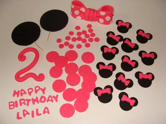 Comestibles Fondant Minnie Mouse torta con por AysesEdibleArts