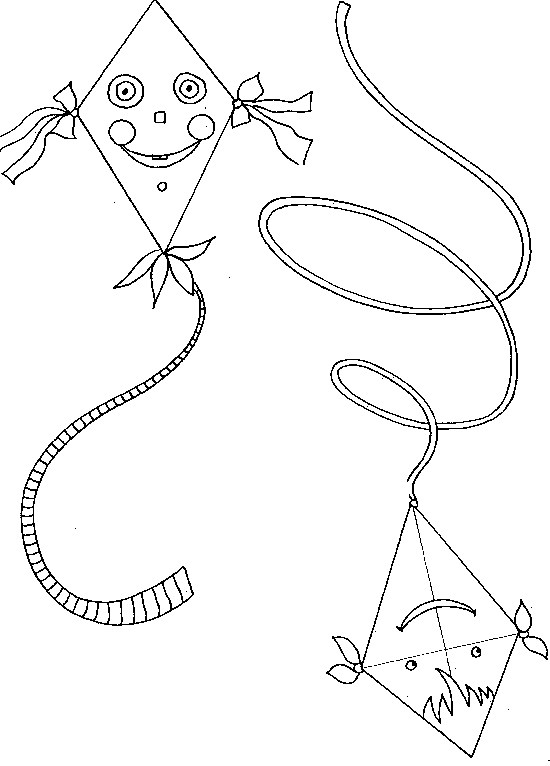 Dibujos para colorear de Cometas, pandorga, papalote, barrilete ...