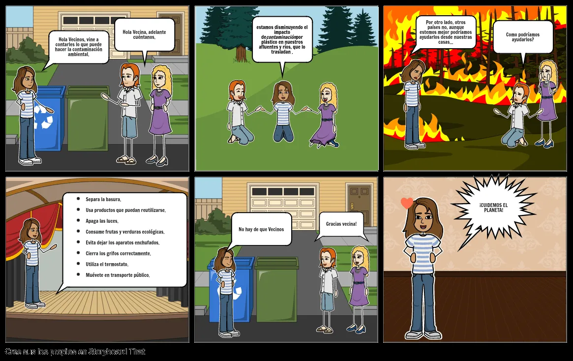 Cómic sobre Contaminación Ambiental Storyboard Cómic sobre Contaminación Ambiental Storyboard