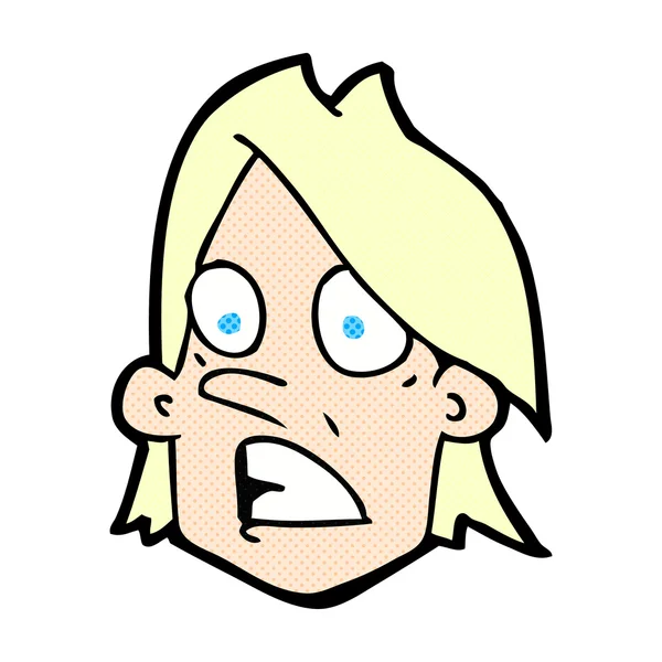 Comic de dibujos animados cara asustado — Vector stock ... Comic de dibujos animados cara asustado — Vector stock ...