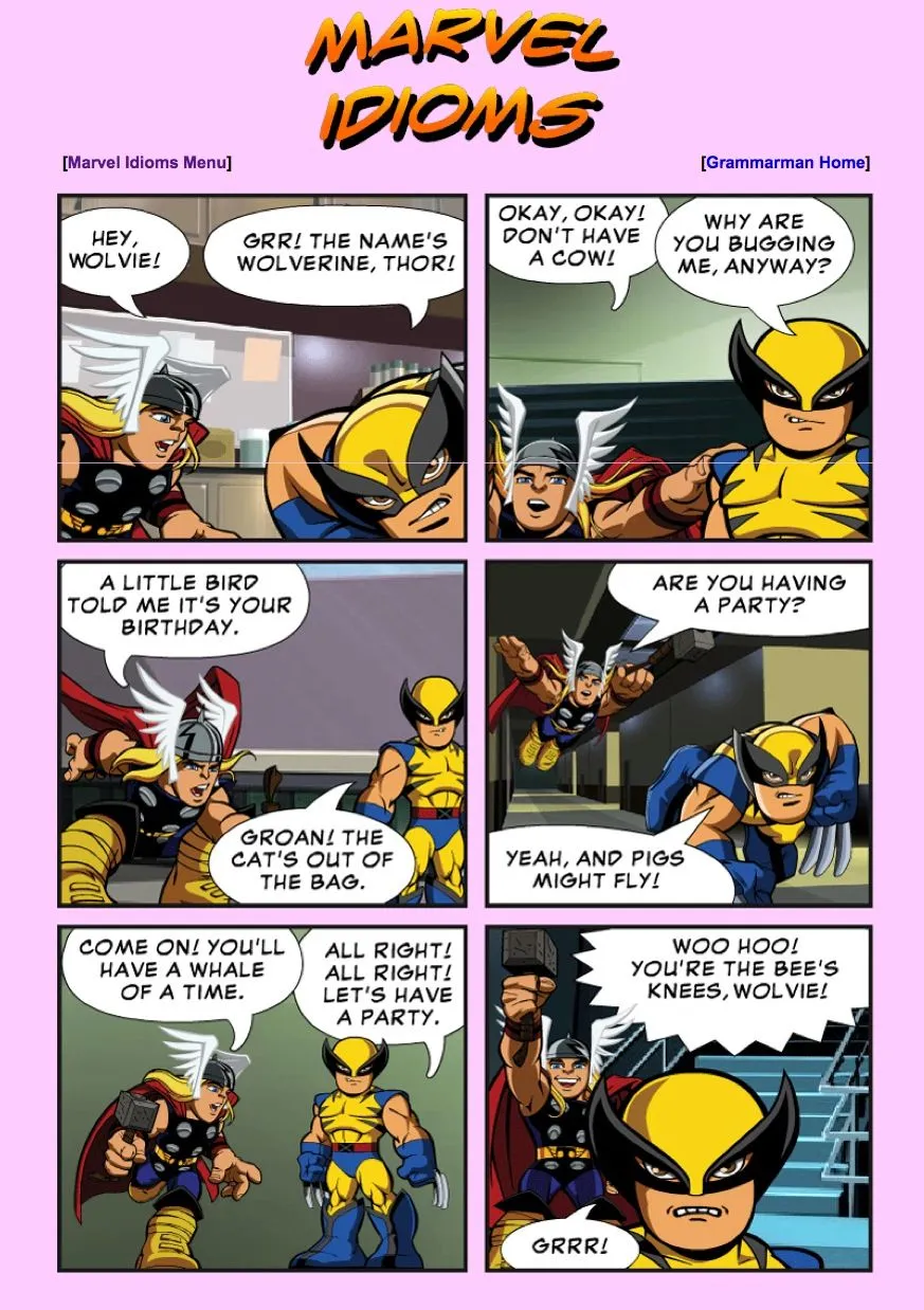 Comic: Marvel Idioms | Recurso educativo 40560 - Tiching Comic: Marvel Idioms | Recurso educativo 40560 - Tiching