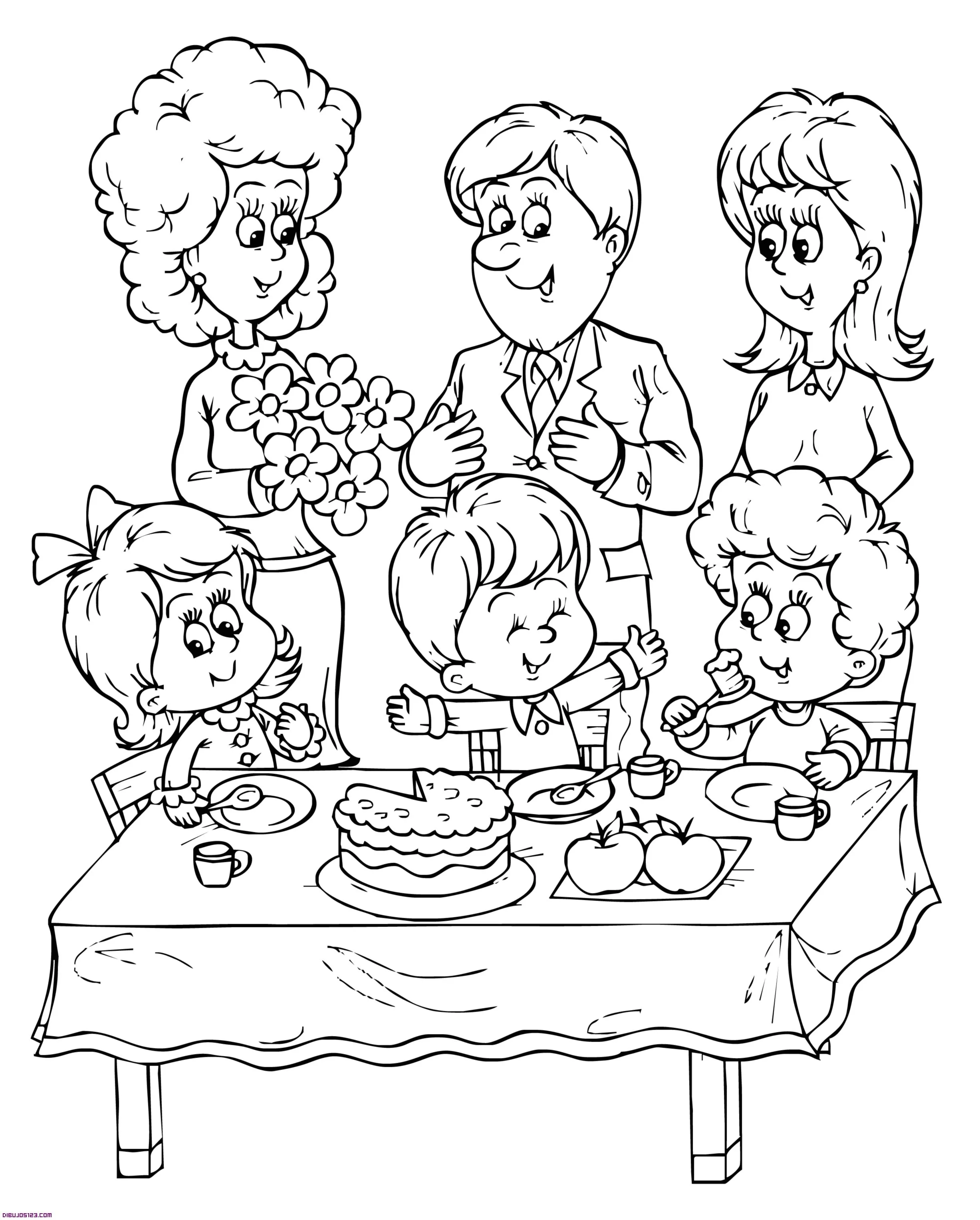 Comiendo FAMILIA Colouring Pages (page 3)