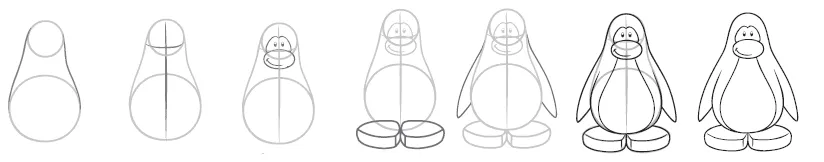 Como dibujar pinguinos y puffles |