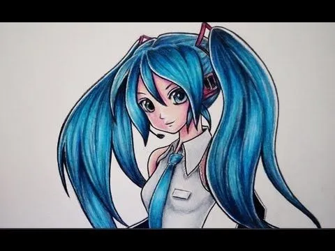 CÓMO DIBUJAR A HATSUNE MIKU (VOCALOID) - YouTube