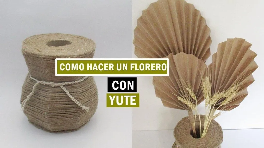 CÓMO HACER UN FLORERO CON YUTE CARTÓN Y TUBOS DE CARTÓN | Manualidades