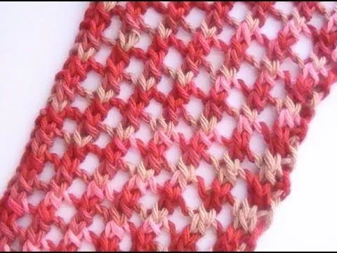 ComoTejer Punto Malla Calada Mesh Stitch 2 Agujas (10) - YouTube ComoTejer Punto Malla Calada Mesh Stitch 2 Agujas (10) - YouTube