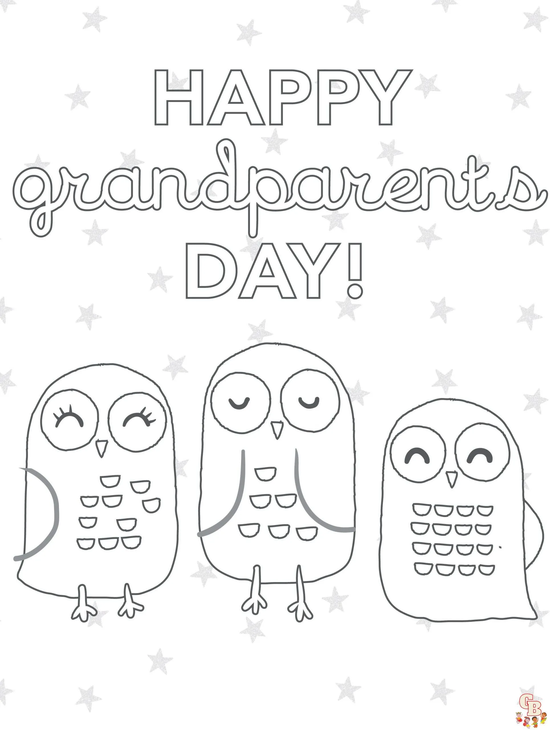 Compartiendo la alegría del día de los abuelos para colorear. Compartiendo la alegría del día de los abuelos para colorear.