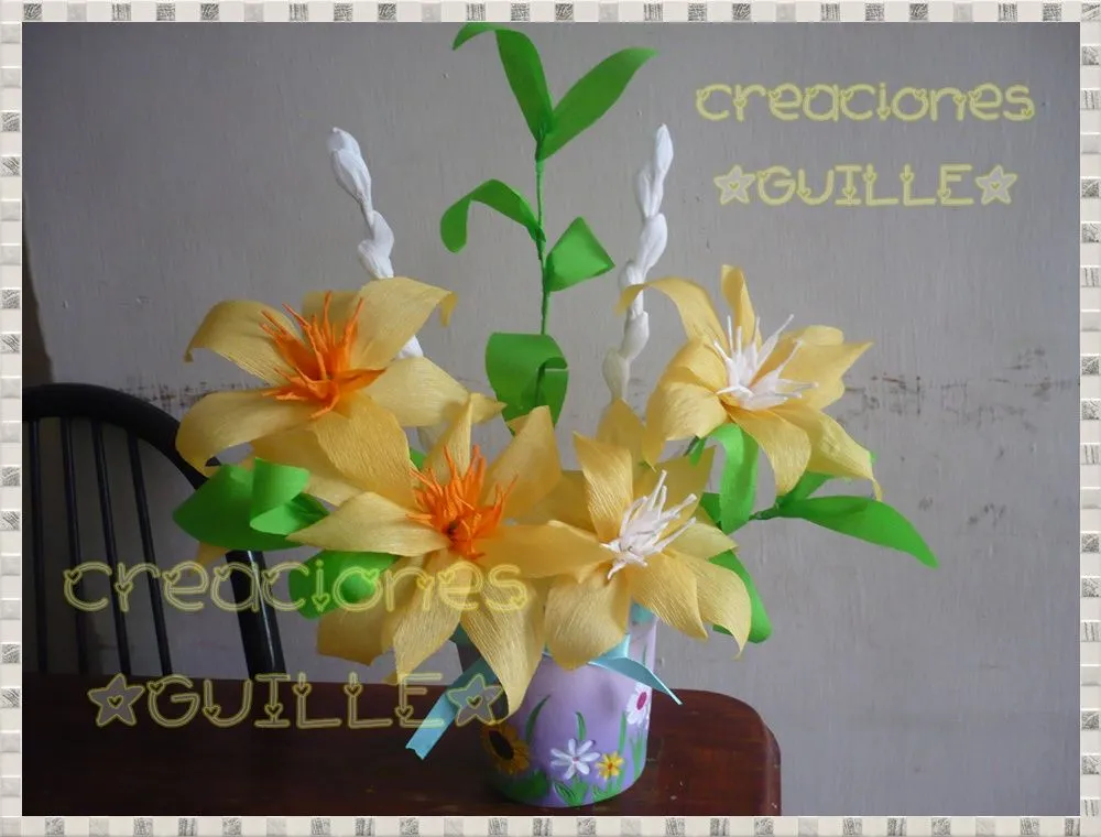 Compartiendo Manualidades*: *Macetitas con flores de papel crepe