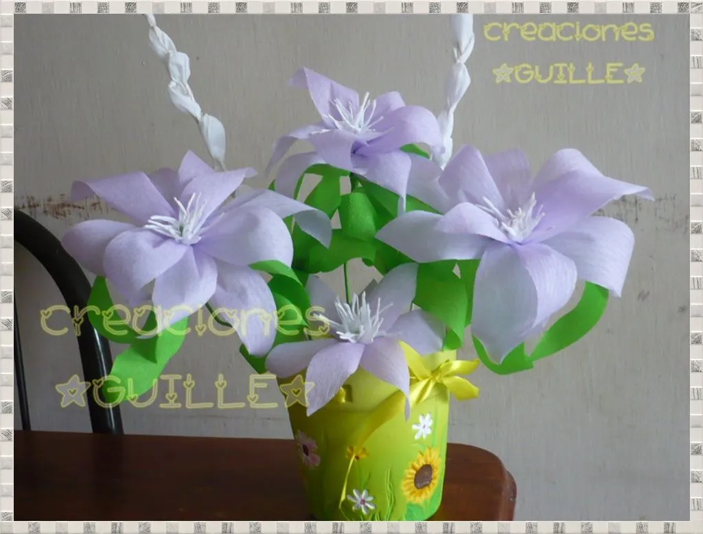 Compartiendo Manualidades*: *Macetitas con flores de papel crepe
