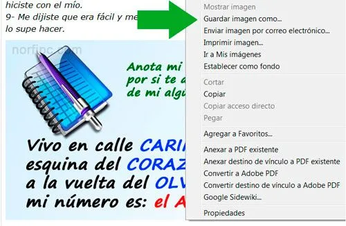 Cómo compartir o descargar las imágenes en las páginas de NorfiPC Cómo compartir o descargar las imágenes en las páginas de NorfiPC