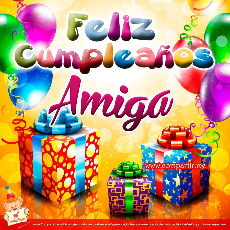 Postal de cumpleaños bonita para una amiga | Imágenes para Compartir Postal de cumpleaños bonita para una amiga | Imágenes para Compartir