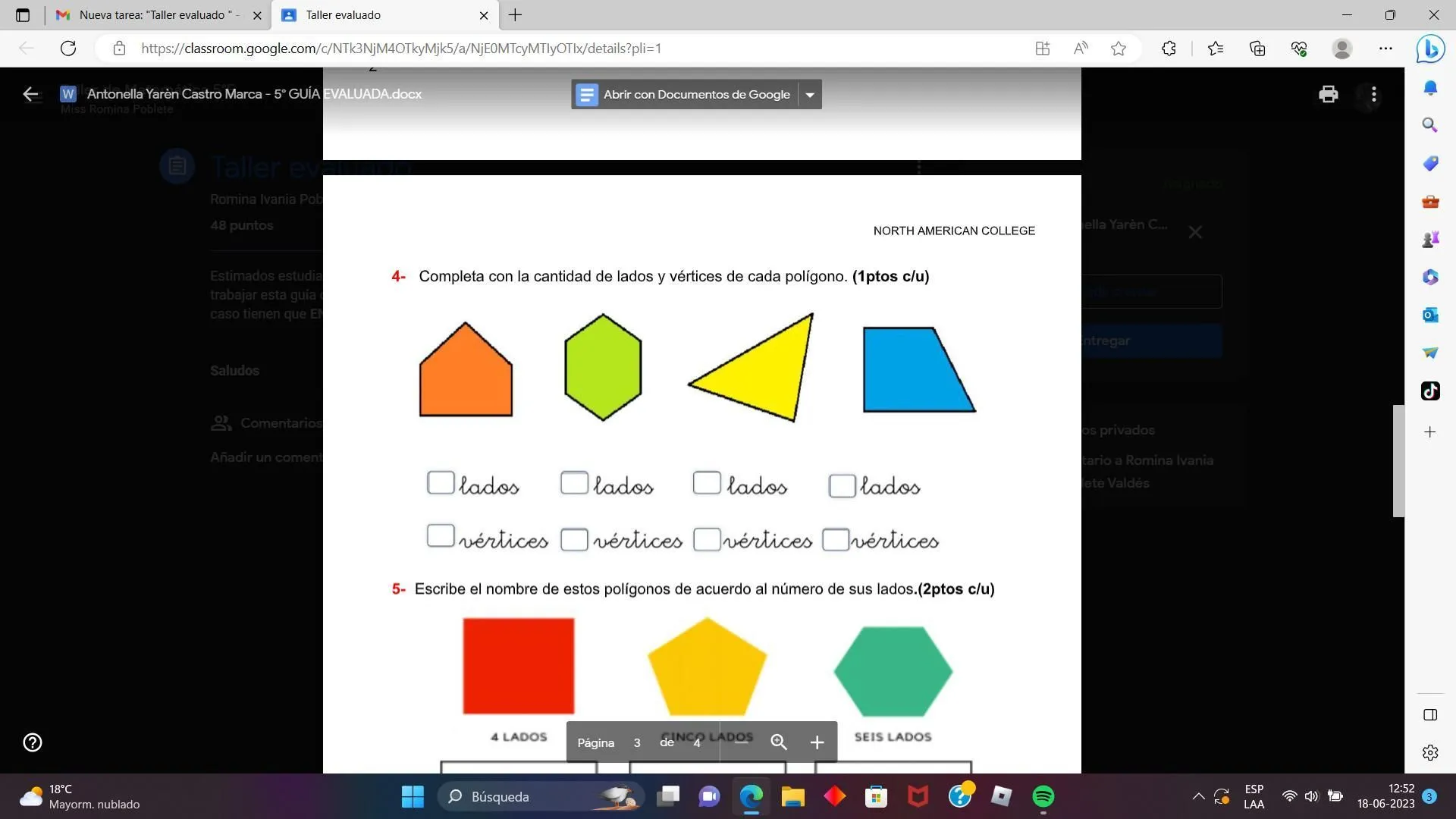4 Completa con la cantidad de lados y vertices Ayudaa - Brainly.lat