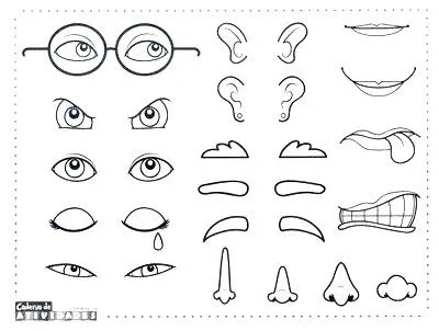 COMPLETAR CARAS CON OJOS, NARIZ, OREJAS