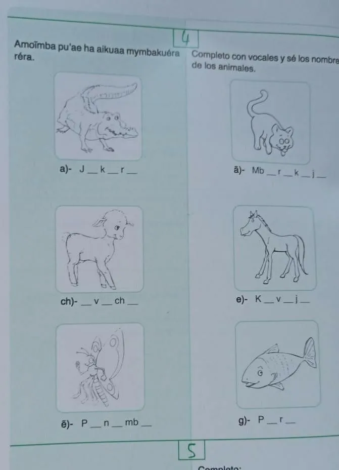 completo com vocales y se los nombres de los animales en guarani - Brainly.lat completo com vocales y se los nombres de los animales en guarani - Brainly.lat