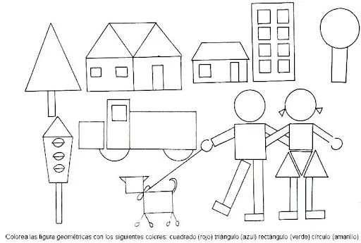 Composición con figuras geométricas para colorear - Imagui Composición con figuras geométricas para colorear - Imagui