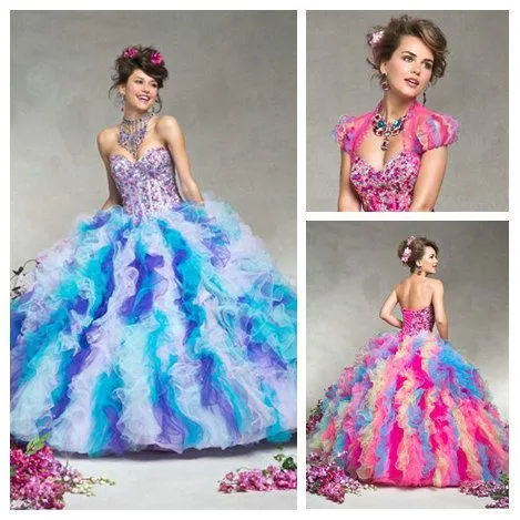 Compra arco iris de colores vestidos de fiesta de quince años ... Compra arco iris de colores vestidos de fiesta de quince años ...
