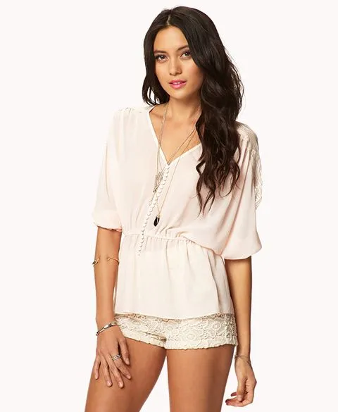 Blusas de chifon con encaje - Imagui