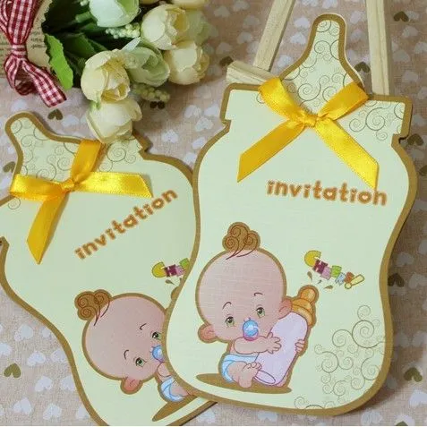 Tarjetas de invitación en forma de mamadera - Imagui