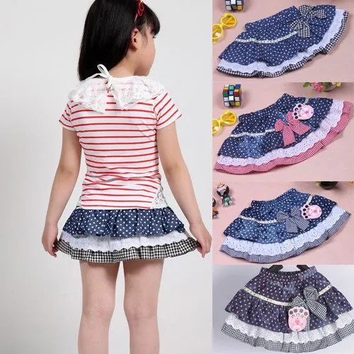 Compra las niñas falda de mezclilla online al por mayor de China ...