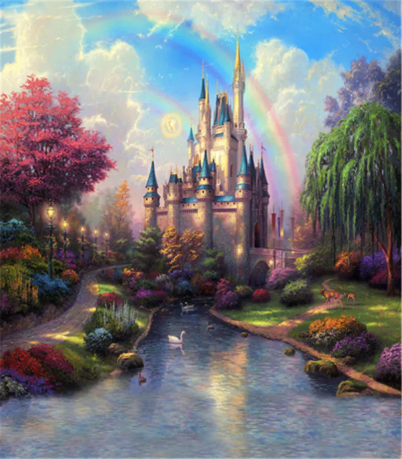 Compra Princesa castillo tel&oacute;n de fondo online al por mayor ...