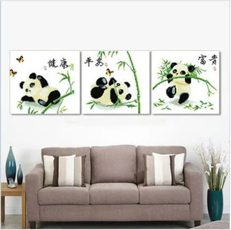 Osos panda en punto de cruz gratis - Imagui