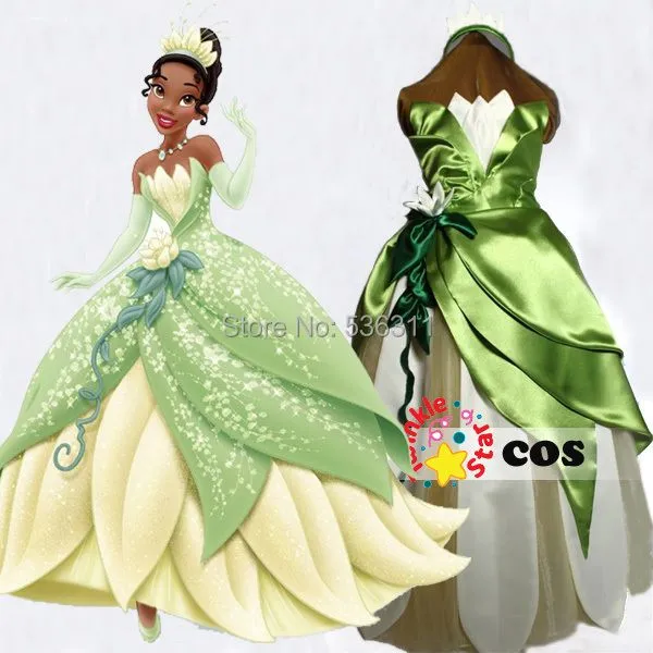 Compra vestido de la princesa tiana para niñas online al por mayor ...
