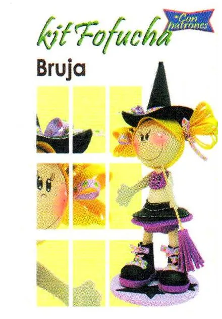 Molde fofucha bruja - Imagui