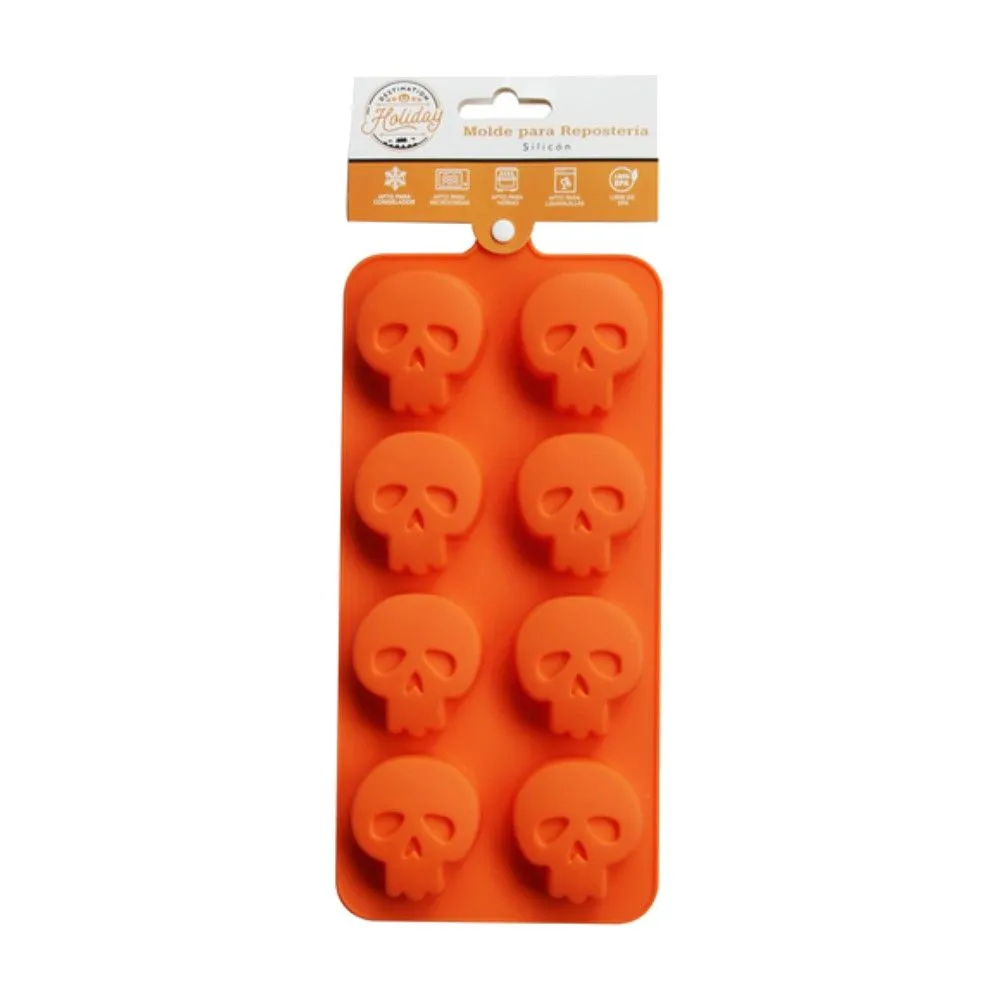 Dónde comprar Molde de silicón calaveras naranja Dónde comprar Molde de silicón calaveras naranja