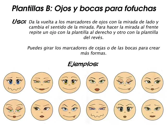 Comprar Plantillas B: Ojos y bocas para fofuchas | Arcilla de ...