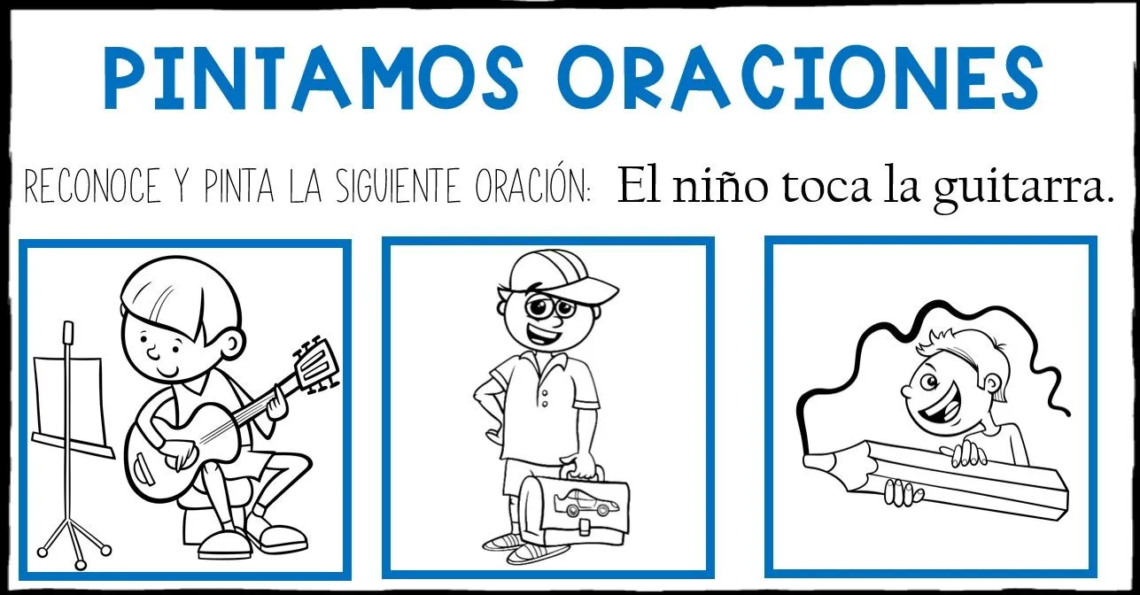 comprensión y formación de oraciones simples Bonita actividad pintamos oraciones comprensión y formación de oraciones simples Bonita actividad pintamos oraciones