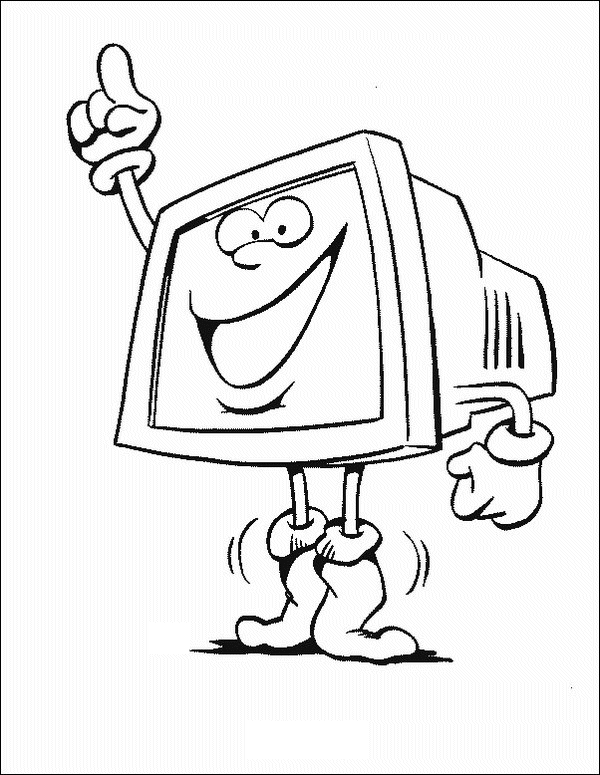 Dibujo del computador con sus partes para colorear - Imagui