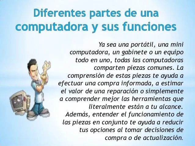Parte de la computadora y sus funciones Antony
