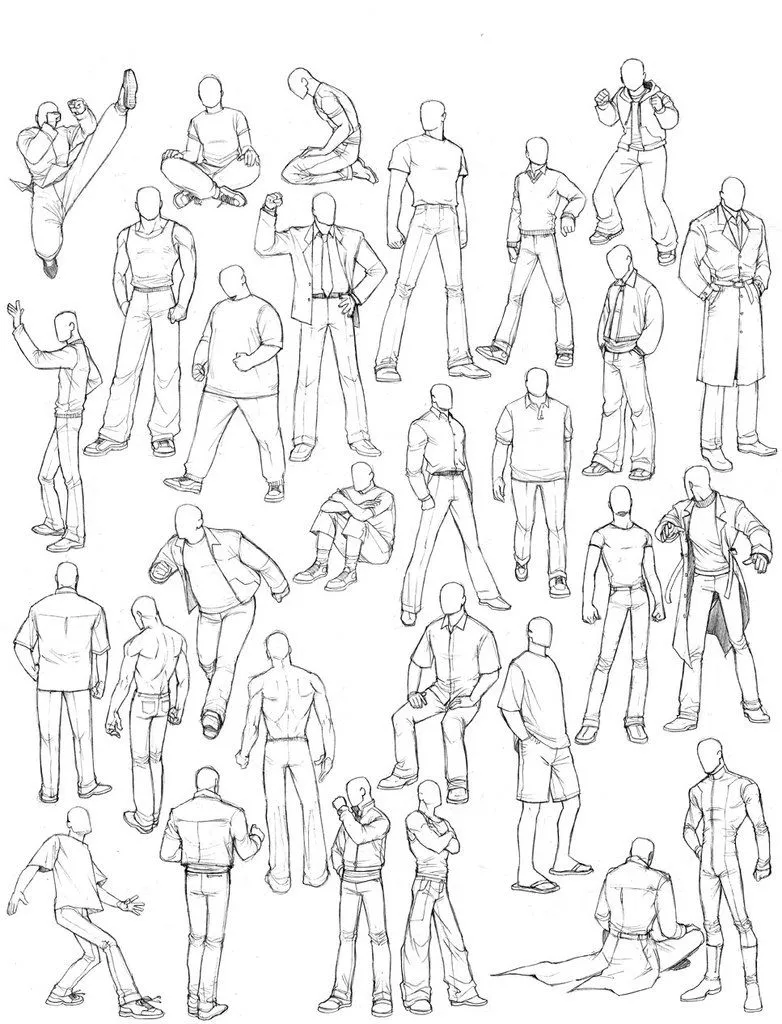 Comunicación Visual - Dibujo: Dibujos de cuerpos humanos.