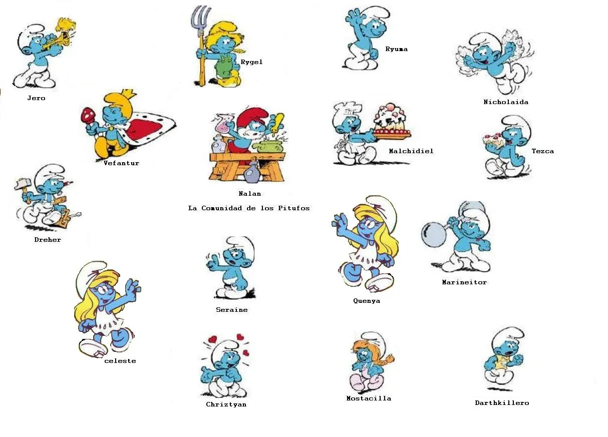 LOS MOLDES DE LOS PITUFOS - Imagui