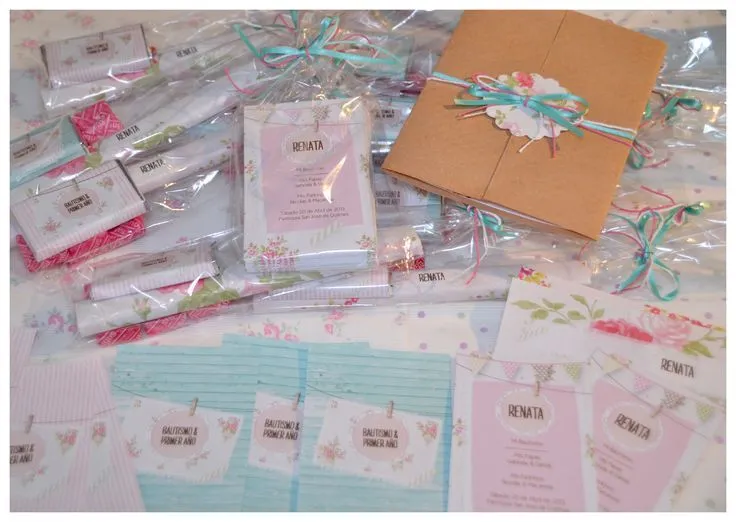 Invitación, estampas y papelería para Bautismo & primer año ...