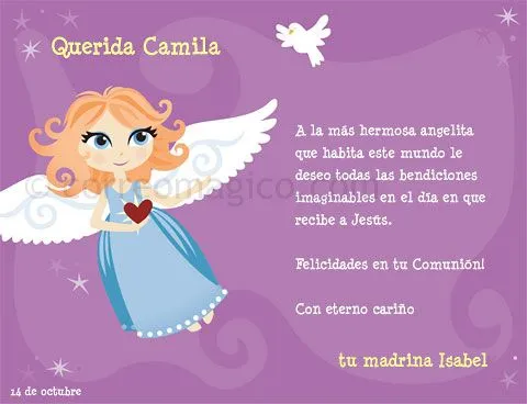 comunion angelita - Tarjetas para imprimir GRATIS en tu casa en ...