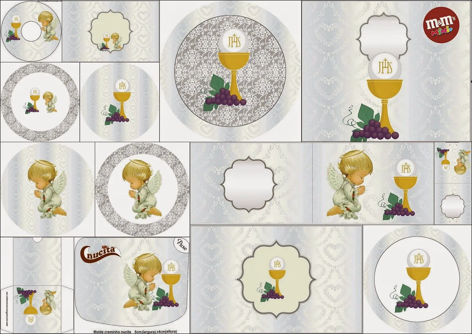 Primera Comunión: Etiquetas Candy Bar con Diseño en Plateado y ... Primera Comunión: Etiquetas Candy Bar con Diseño en Plateado y ...