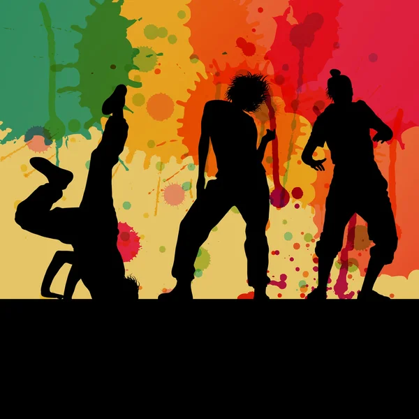 concepto del fondo chica baile silueta vector color splash ...