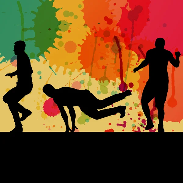 concepto del fondo chico baile silueta vector color splash ...