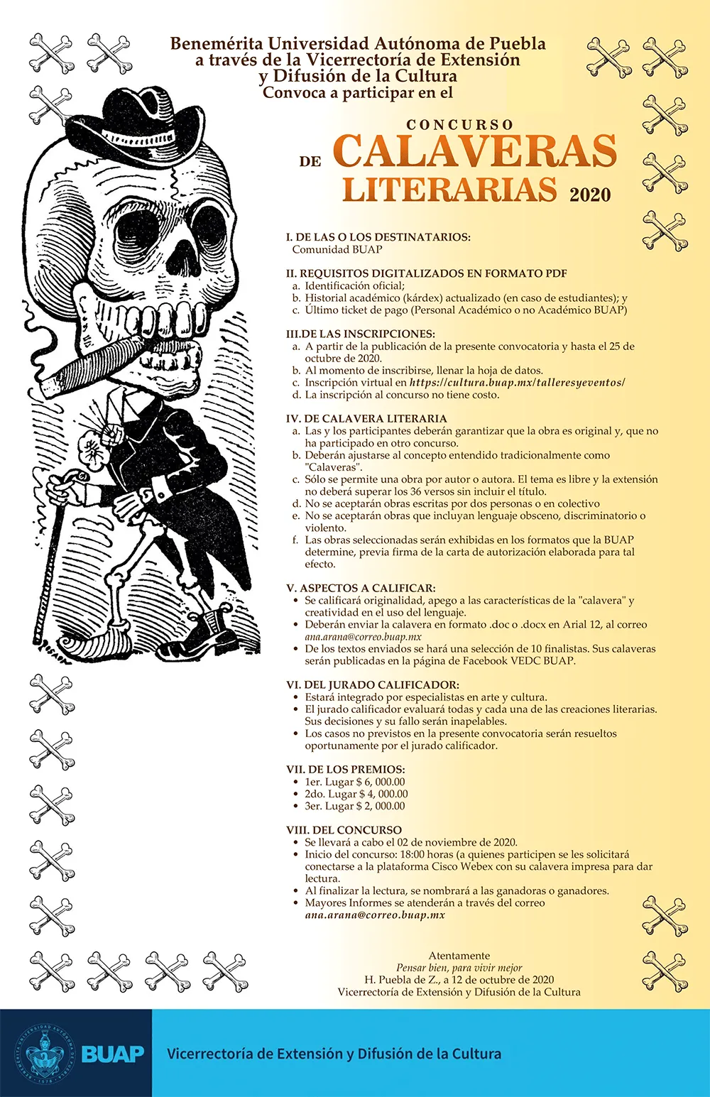 Concurso de Calaveritas Literarias | Benemérita Universidad Autónoma de Puebla Concurso de Calaveritas Literarias | Benemérita Universidad Autónoma de Puebla
